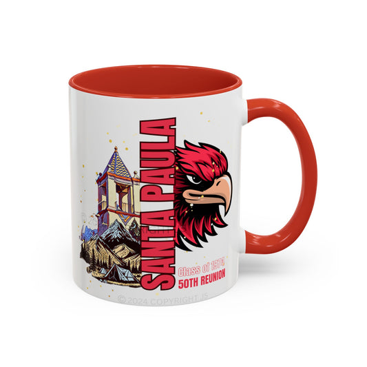 Design 4 - 50th Reunion Red Accent Coffee Mug, 11oz