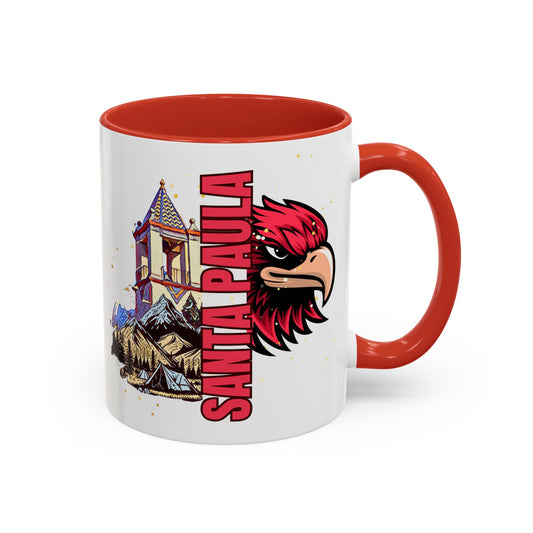 SPUHS ALUMNI Design #5 -  Red Accent Coffee Mug, 11oz Tower / Mountains camping/ Cardinal