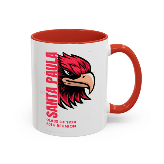 Design #5 - 50th Reunion Red Accent Coffee Mug, 11oz