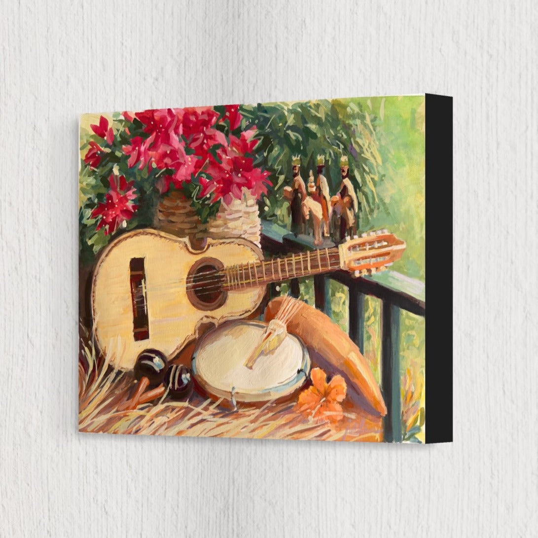CHRISTMAS PUERTO RICO MUSICAL INSTRUMENTS  | Giclee Reproduction Print of an Original Gouache Painting