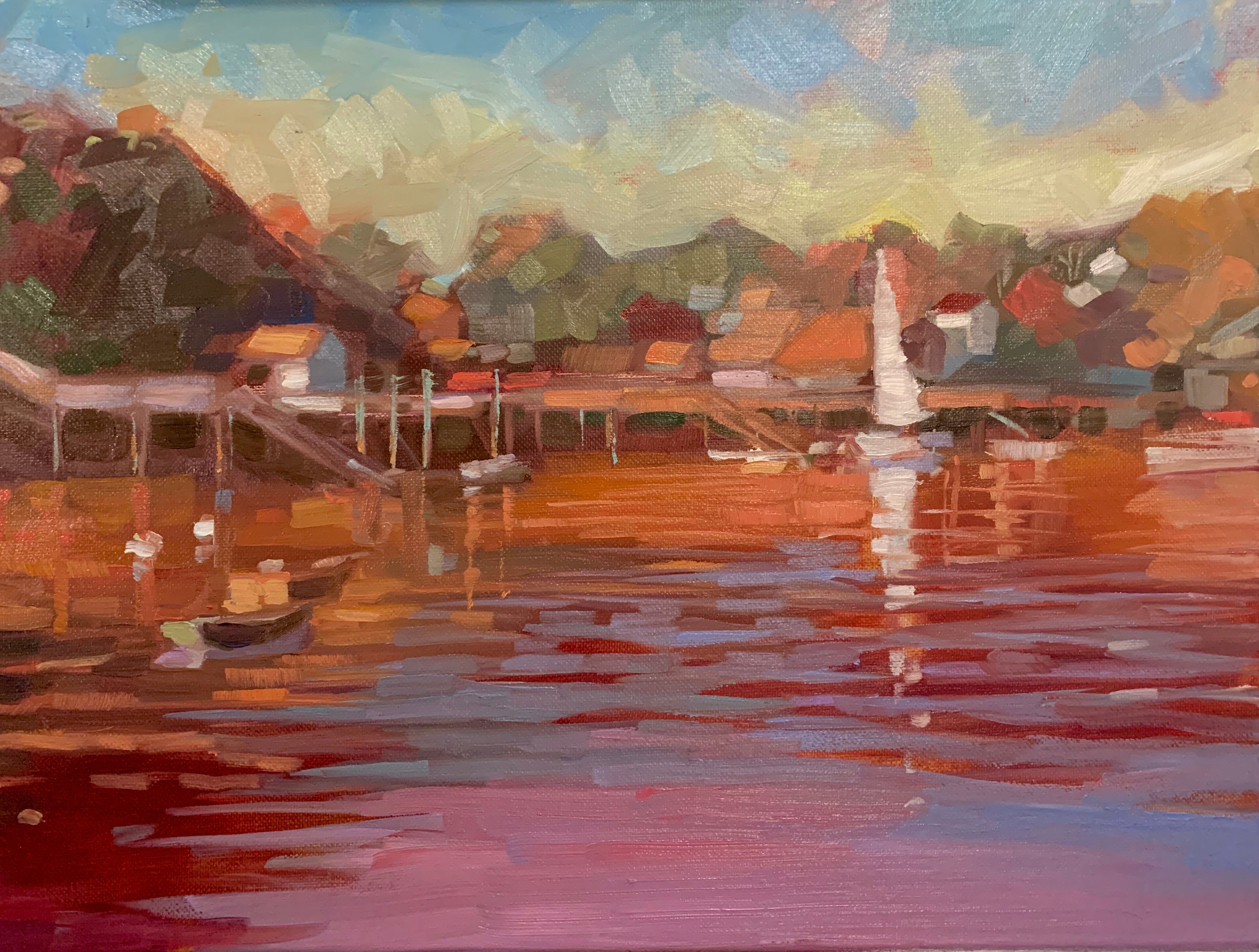 New Harbor Study - Oil Painting