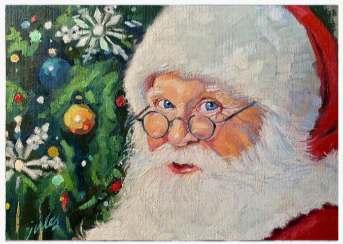 Santa Claus |  Giclee Reproduction Print of an Original Gouache Painting