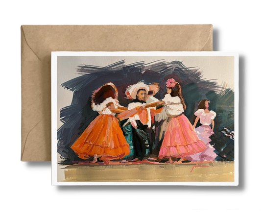 Children Puerto Rico Jibaro Dance - Art Card