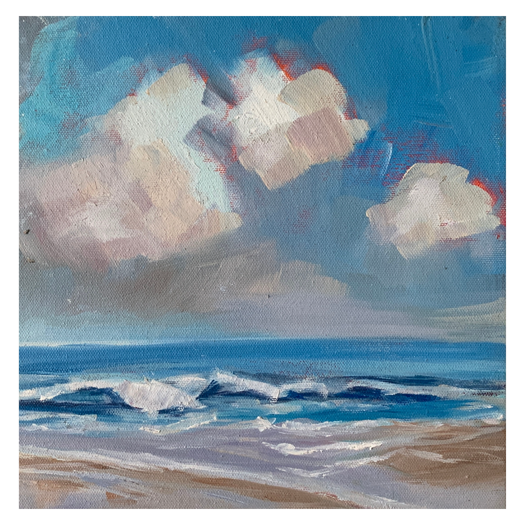 CLOUDS AT SANDY BEACH -  Giclee Reproduction Print of Original Oil Painting