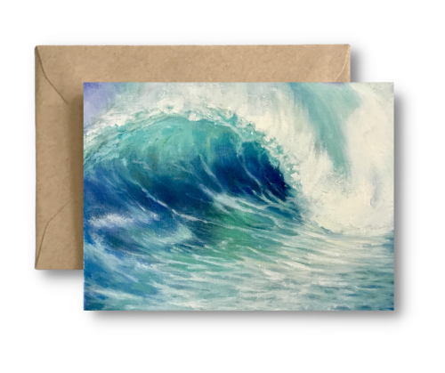 THE POWER OF A WAVE - Art Card Print of Original Seascape Oil Painting