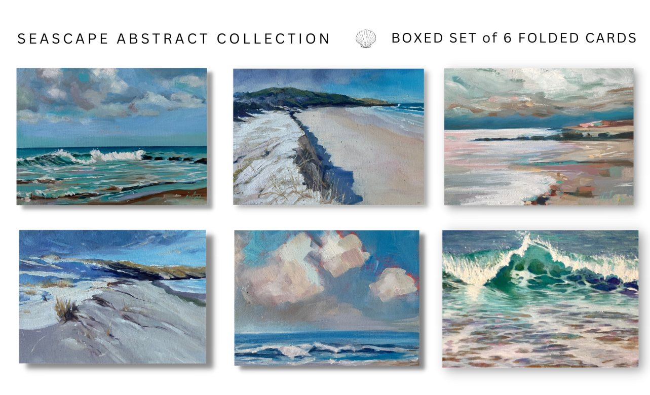 BOXED SET OF (6) SEASCAPE ABSTRACT COLLECTION Blank Art Cards