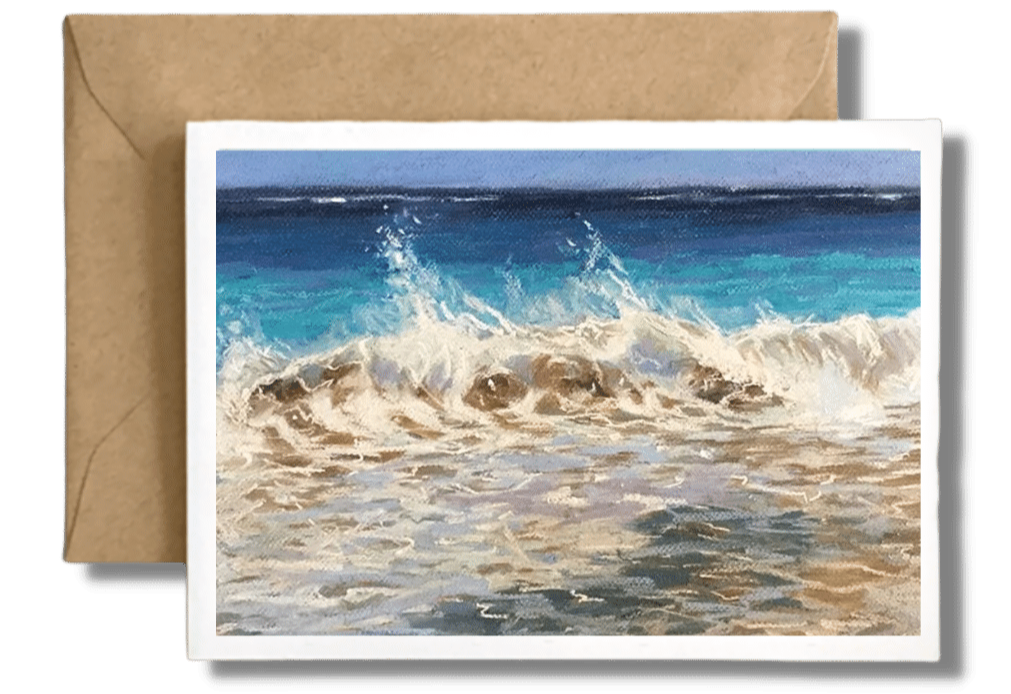 SHORE BREAK ON A BLUSTERY DAY - Art Card Print of Original Seascape OIL l Painting