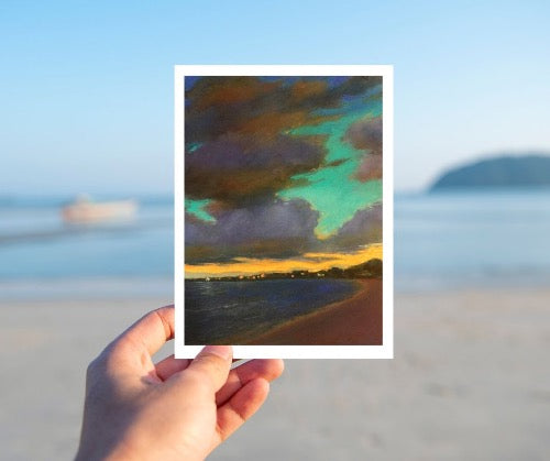 THE DARKEST HOUR IS JUST BEFORE THE DAWN - Art Card Print of Original Seascape Pastel Painting
