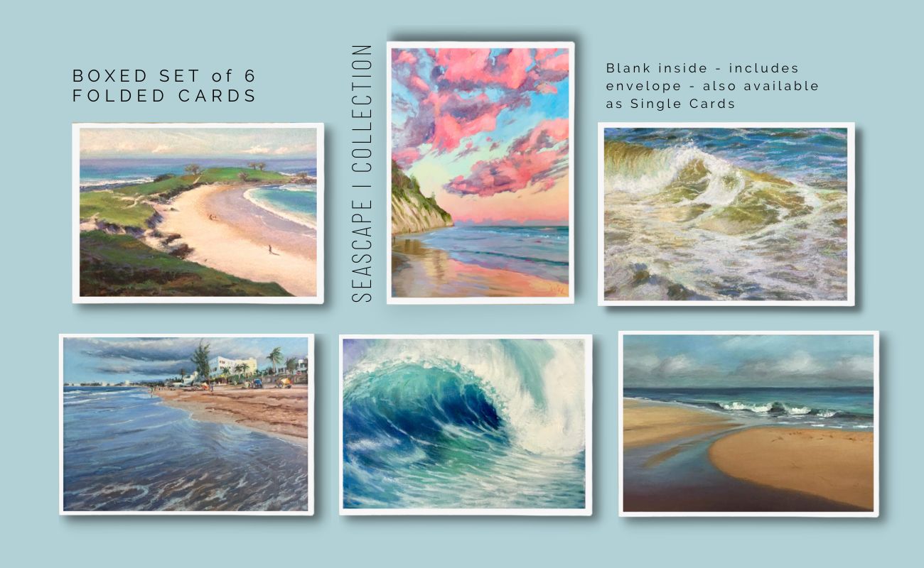 BOXED SET OF (6) SEASCAPE I COLLECTION Blank Art Cards