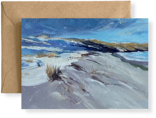 ABSTRACT SAND DUNES STUDY  - Art Card Print of Original Seascape Oil Painting
