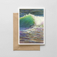 EMERALD AQUA WAVE - Art Card Print of Original Seascape Pastel Painting