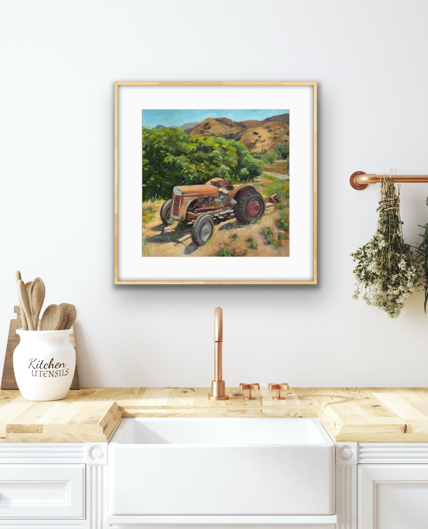 RETIRED ANTIQUE TRACTOR IN RUSTY GLORY  - Giclee Reproduction of Original Oil Painting Print