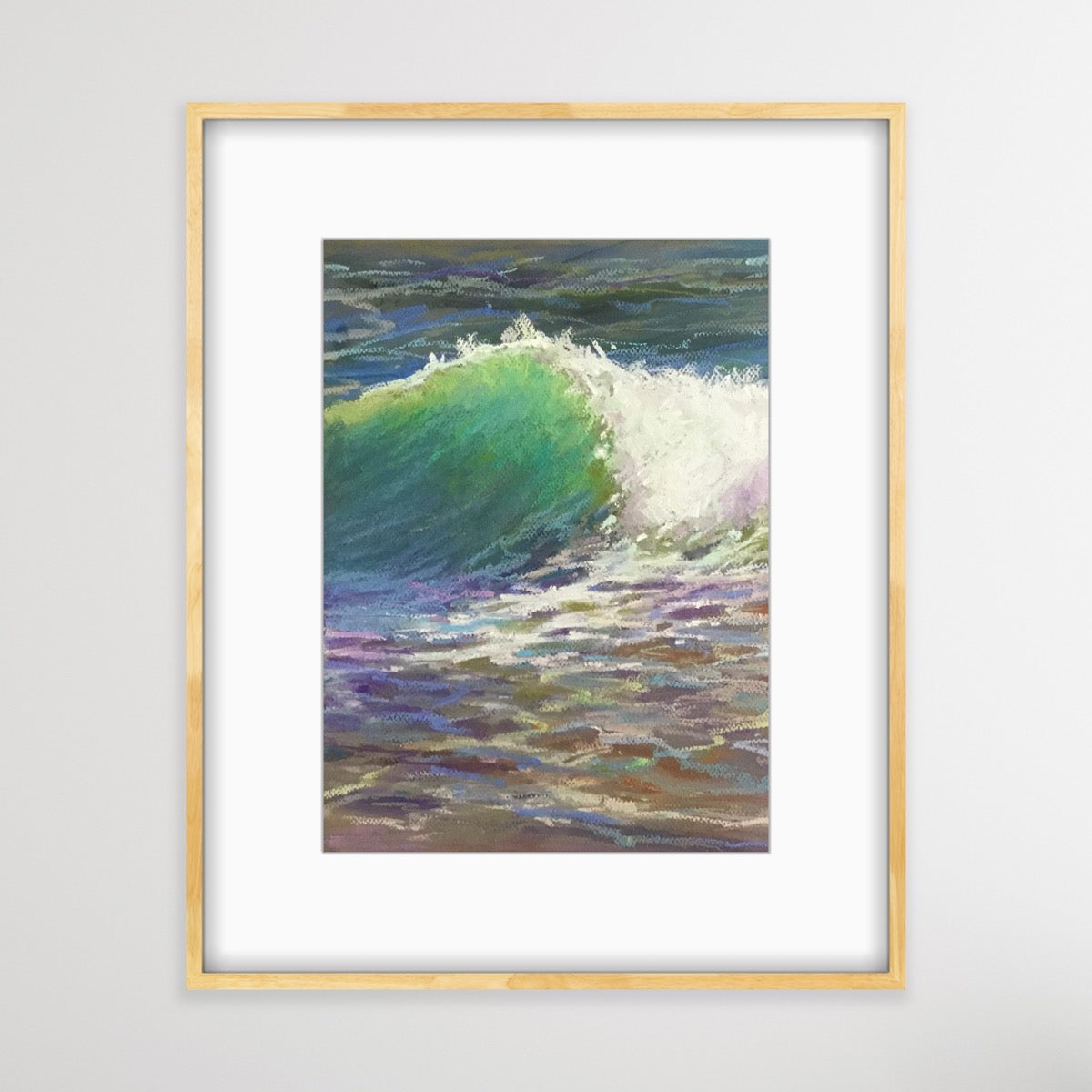 EMERALD AQUA WAVE - Giclee Reproduction Print of Original Pastel Painting