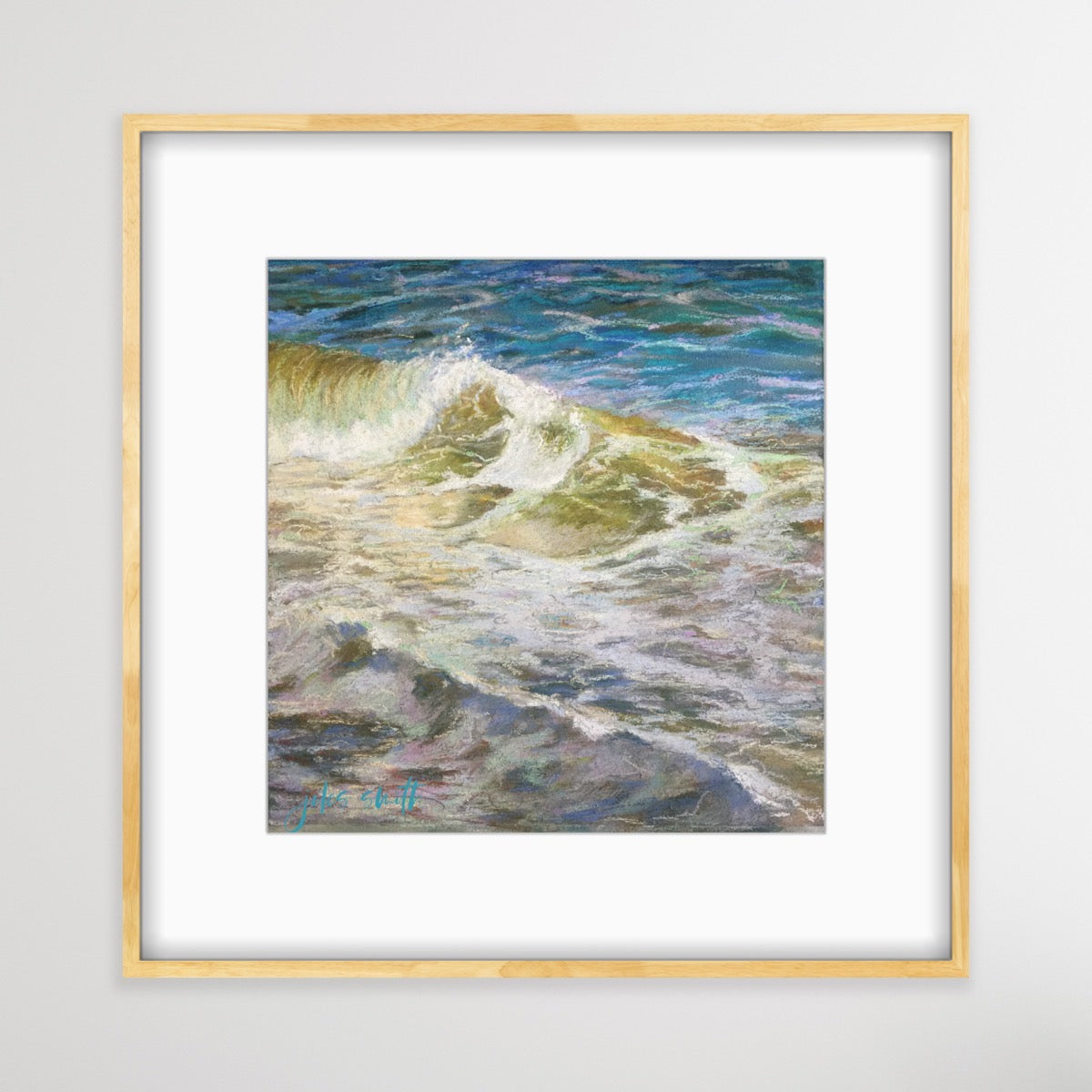 Shore break - Morning Waves Rolling in - Giclee Reproduction Print of Original Pastel Painting