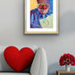 CHOCOLATE STRAWBERRY IN A GLASS WITH BLUE FABRIC -  Giclee Reproduction of Original Oil Painting Print