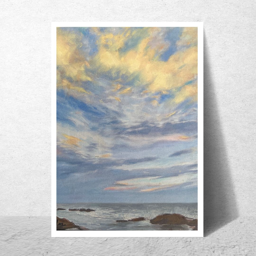 YELLOW CLOUDS AT DUSK - Giclee Reproduction Print of Original Oil Painting