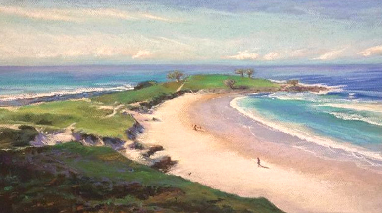 AUSSIE MORNING BEACH WALK - Giclee Reproduction Print of Original Pastel Painting