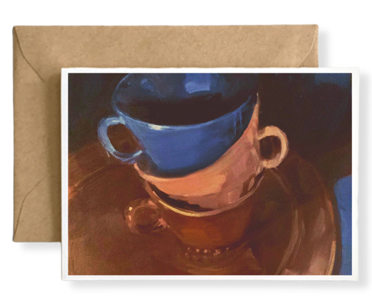 BROWN, ROSE, BLUE CUPS Art Card